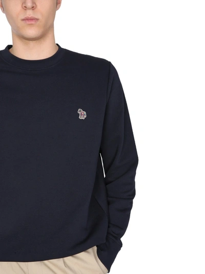 Shop Ps By Paul Smith Sweatshirt With Zebra Patch In Blue