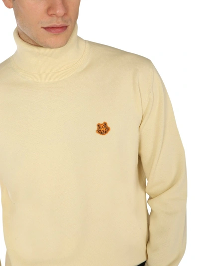 Shop Kenzo Tiger Crest Sweater In Yellow