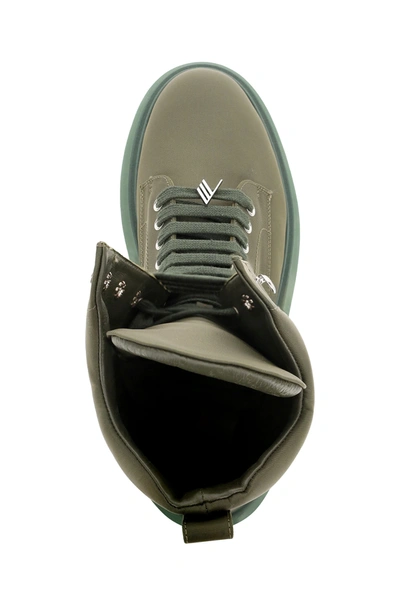 Shop Attico "selene" Flatform Ankle Boots In Green