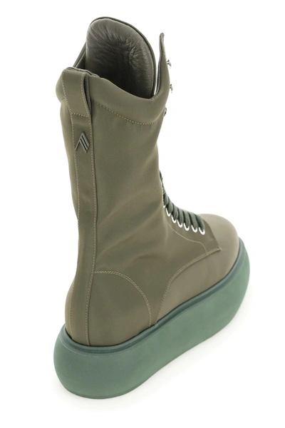 Shop Attico "selene" Flatform Ankle Boots In Green