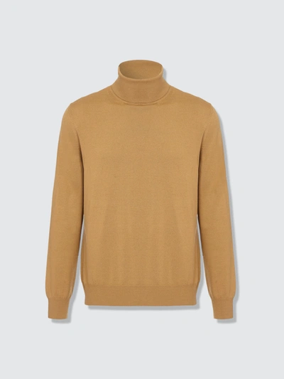 Shop Arje Arjé The Andre Merino Wool Turtle Neck Sweater In Yellow