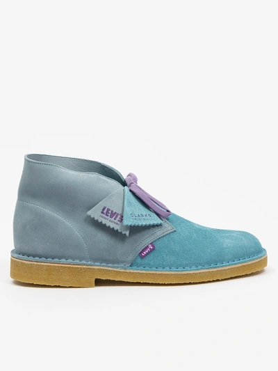 Shop Clarks Originals X Levi&#039;s Suede Desert Boots In Blue