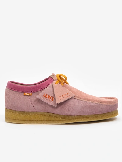 Shop Clarks Originals X Levi&#039;s Suede Wallabee In Rosa