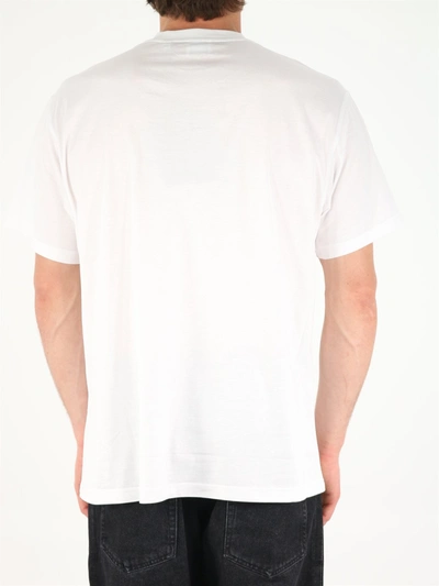 Shop Burberry Oversize T-shirt With Geographical Coordinates In White