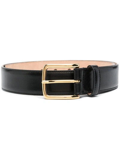 Thom Browne Black Rwb Stripe Detail Belt In Schwarz