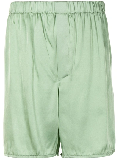 Shop Ludovic De Saint Sernin Elasticated Silk Shorts In Grün