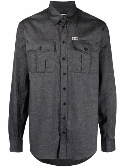 DSQUARED2 TWILL BUTTON FRONT SHIRT 