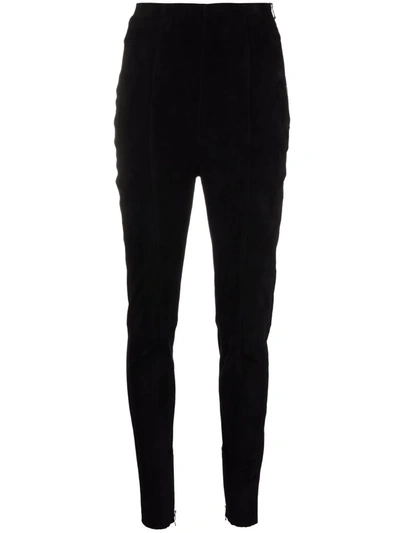 Balmain High-waisted Corduroy-detail Trousers In Schwarz