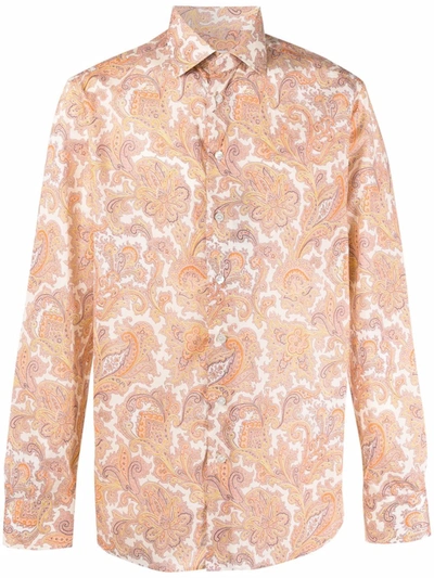 Shop Etro Paisley-print Shirt In Nude