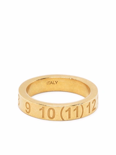 Maison Margiela Numbers-motif Band Ring In Gold