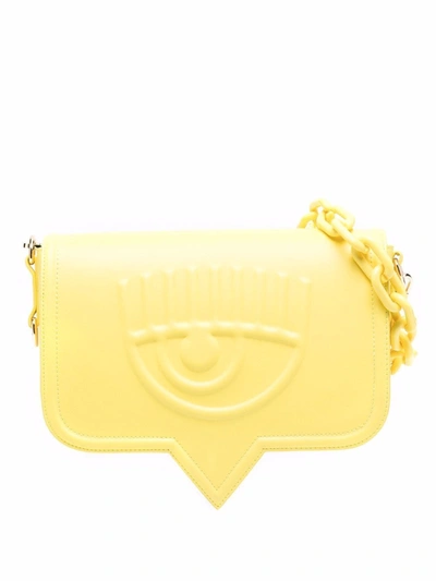 Shop Chiara Ferragni Eyelike Shoulder Bag In Gelb