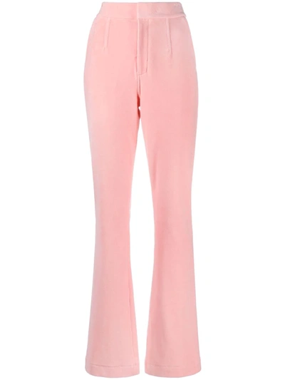 Shop Alexander Wang Stacked Flared-leg Trousers In Rosa