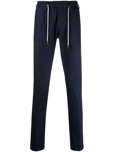 Shop Eleventy Drawstring-waist Trousers In Blau