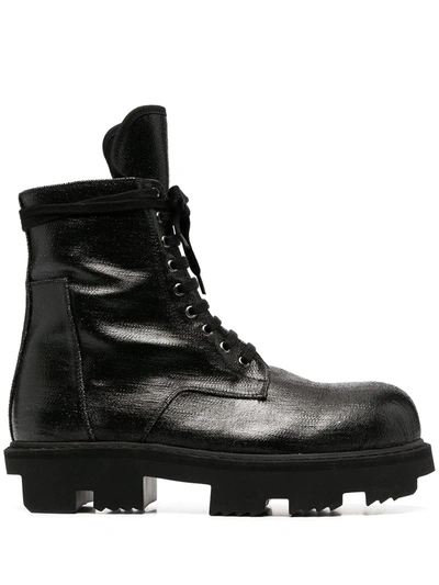 Shop Rick Owens Statement Ridge-soled Boots In Black
