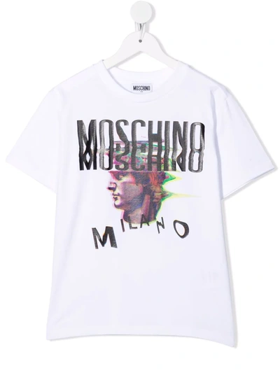 Shop Moschino Logo-print Cotton T-shirt In White