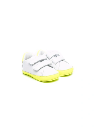 Shop Balmain Contrasting Touch-strap Sneakers In White