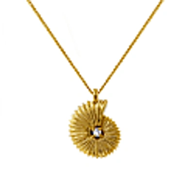Lee Renee Ammonite Diamond Necklace - Gold In Diamond