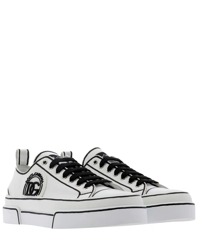 Shop Dolce & Gabbana Canvas Sneakers In White