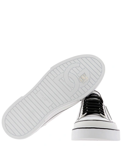 Dolce & Gabbana Hand-painted Canvas Portofino Light Sneakers In 