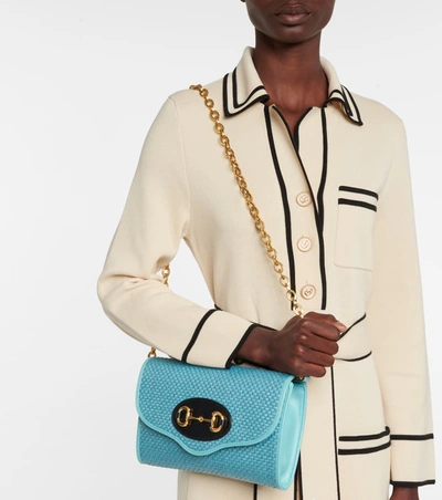 Shop Gucci Horsebit 1955 Shoulder Bag In 蓝色