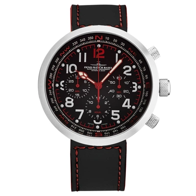 Shop Zeno Ronda Auto Chronograph Automatic Black Dial Mens Watch B560-a17 In Red   / Black