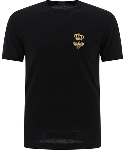 Shop Dolce & Gabbana "bee" T-shirt In Black  