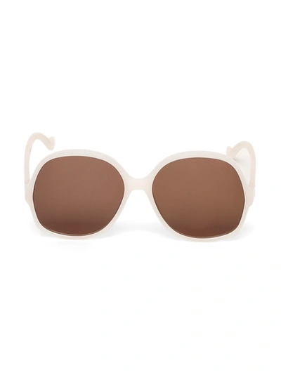 Shop Loewe Round Acetate Sunglasses Milky Ivory