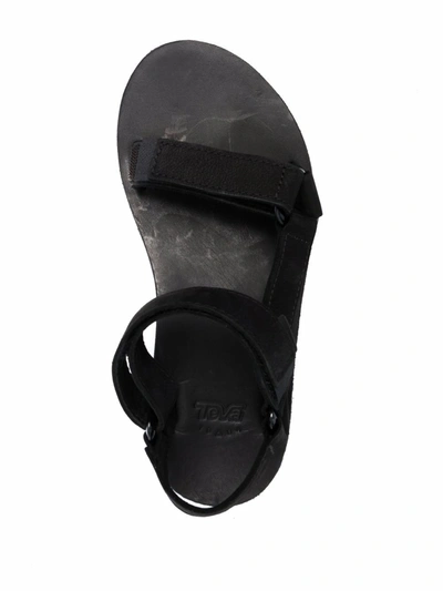 Shop Teva Midform Leather Sandals In Black
