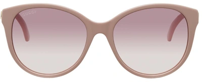 Shop Gucci Pink Thin Cat-eye Sunglasses In 004 Pink