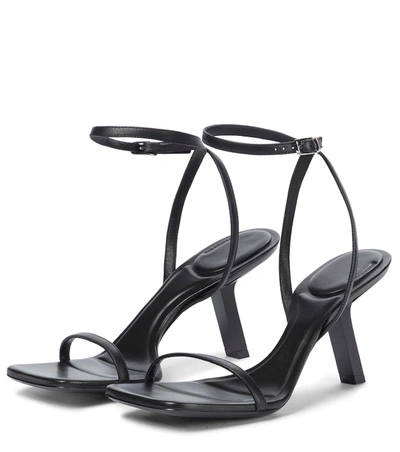 Shop Balenciaga Void Leather Sandals In 黑色