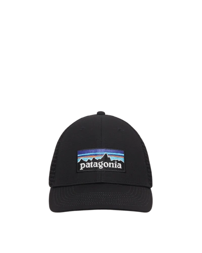 Shop Patagonia P-6 Logo Lopro Trucker Hat In Black