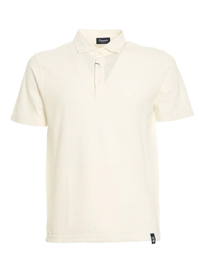 Shop Drumohr Linen Blend Polo In White