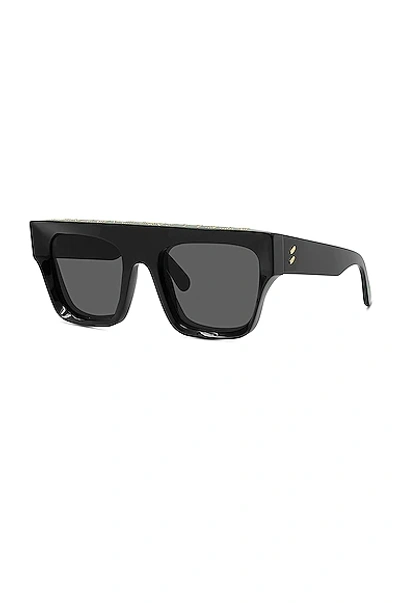 Shop Stella Mccartney Flat Top Sunglasses In Shiny Black