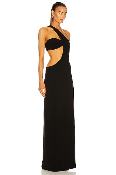 Shop Monot Cutout One Shoulder Maxi Dress In Black