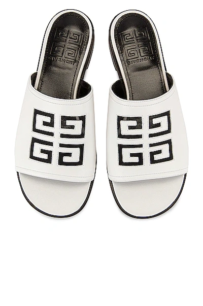 Shop Givenchy 4g Flat Mule Sandals In White