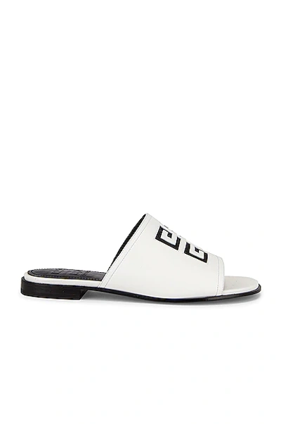 Shop Givenchy 4g Flat Mule Sandals In White