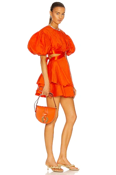 Shop Chloé Darryl Saddle Crossbody Bag In Radiant Orange