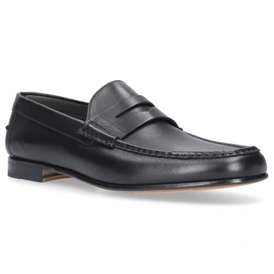 Shop Moreschi Loafers Borgogna Calfskin In Black