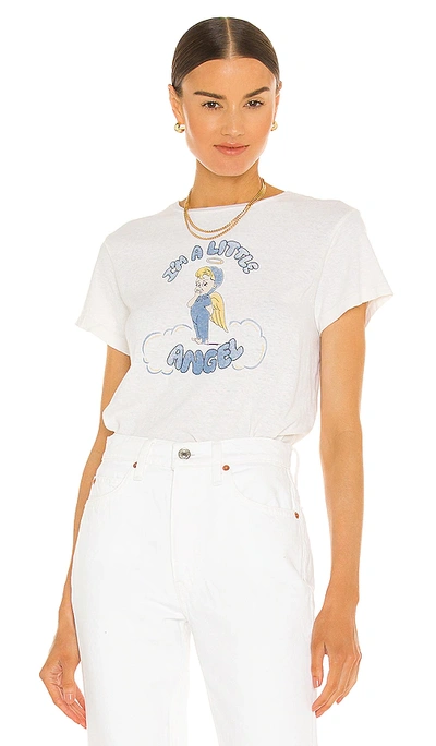 Re/done Little Angel Short-sleeved T-shirt In Vintage White