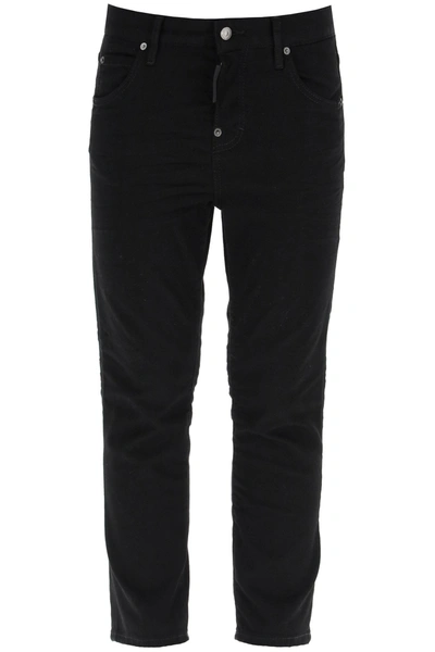Dsquared2 Logo Patched Cropped Jeans In Black | ModeSens