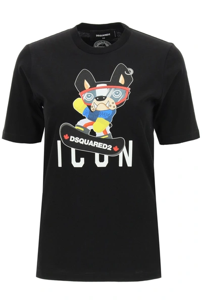 Shop Dsquared2 Icon Ciro Print T-shirt In Black