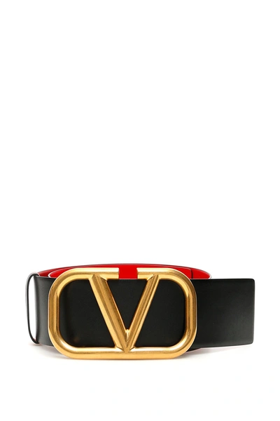 Shop Valentino Garavani Reversible Vlogo Belt In Black