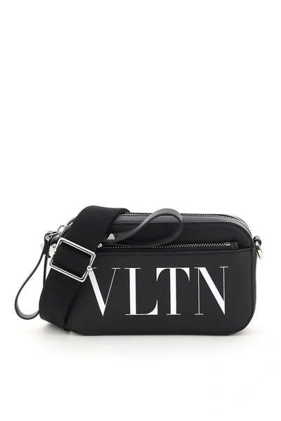 Shop Valentino Garavani Small Vltn Times Crossbody Bag In Black