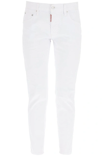 Shop Dsquared2 Skinny Dan Jeans In White (white)