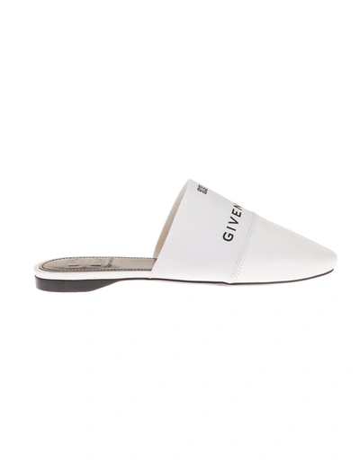 Shop Givenchy Woman 4g Flat Mules In White Leather