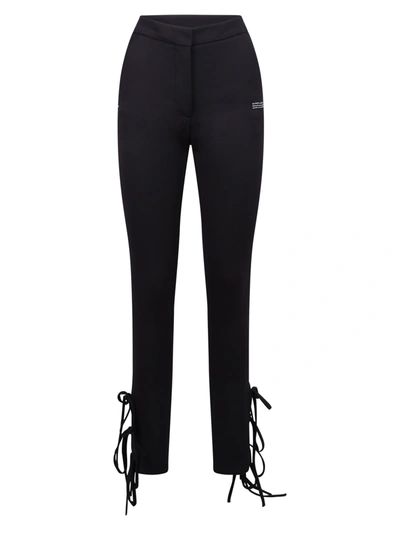 Shop Off-white Lace Up Trousers In Black