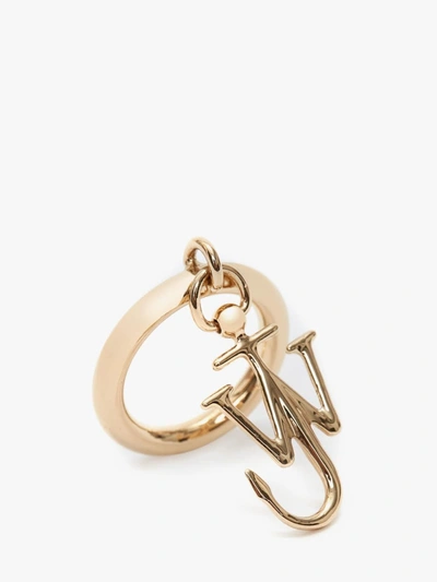 Shop Jw Anderson Jw Anchor Charm Ring In Gold