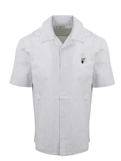Shop Off-white Hand Off Stripe Holiday Shirt In White