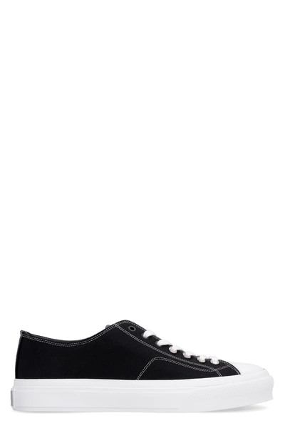 Shop Givenchy City Canvas Sneakers In Black