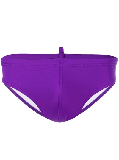 Shop Dsquared2 Purple Swmming Trunks With Rear Logo In Violet